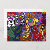 Funny Rescue Pets Liebe Abstrakt Art Postkarte (Vorne/Hinten)