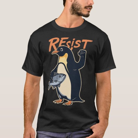 Funny Resist Penguin Aktivismus Protest gegen Tari T-Shirt (Vorderseite)