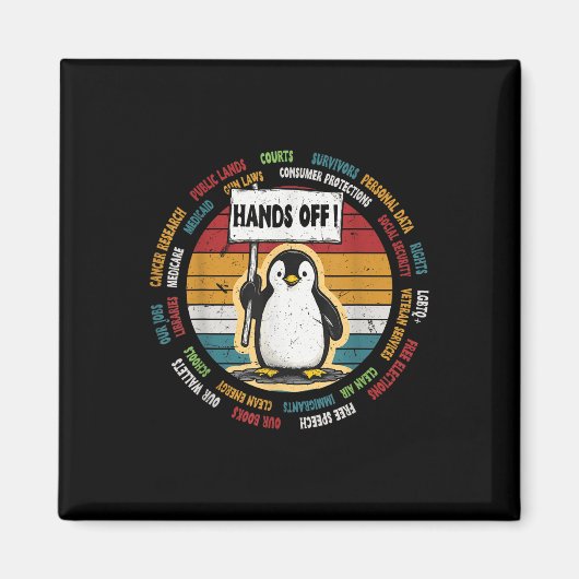Funny Resist Pinguin Protest gegen Tarifrückwärtsb Magnet (Vorne)