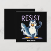 Funny Resist Pinguin Protest gegen Zölle Einladung (Vorne/Hinten)