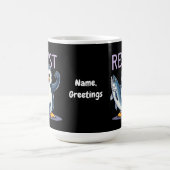 Funny Resist Pinguin Protest gegen Zölle Kaffeetasse (Mittel)