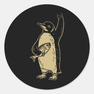 Funny Resist Pinguine Protest gegen Zölle (2 S Runder Aufkleber