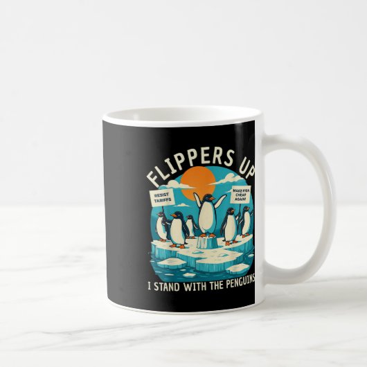Funny Resist Pinguins Protest gegen Zölle Kaffeetasse (Rechts)