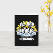 Funny Resist Pinguins Protest gegen Zölle Karte (Gelbe Blume)