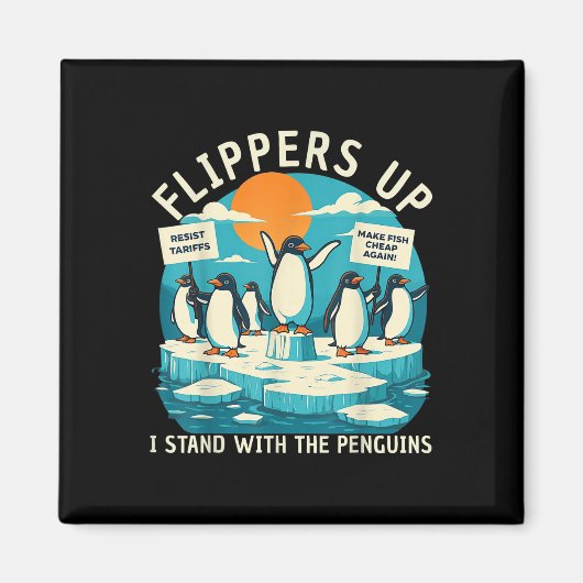 Funny Resist Pinguins Protest gegen Zölle Magnet (Vorne)