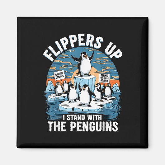 Funny Resist Pinguins Protest gegen Zölle Magnet (Vorne)