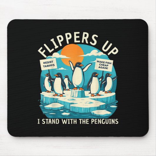 Funny Resist Pinguins Protest gegen Zölle Mousepad (Vorne)