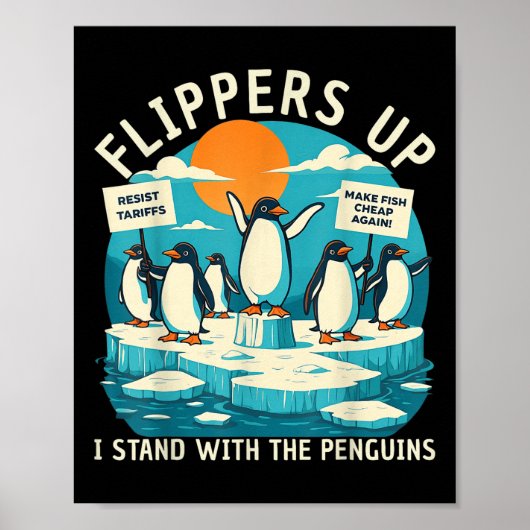Funny Resist Pinguins Protest gegen Zölle Poster (Vorne)