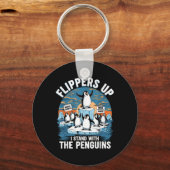 Funny Resist Pinguins Protest gegen Zölle Schlüsselanhänger (Vorderseite)