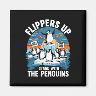 Funny Resist Pinguins protestieren gegen Zölle 3 Magnet