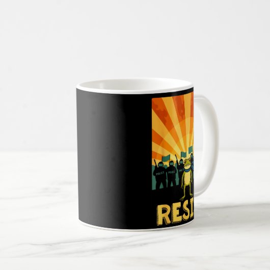 Funny Resist Rtland Frog Protest Kaffeetasse (VorderseiteRechts)