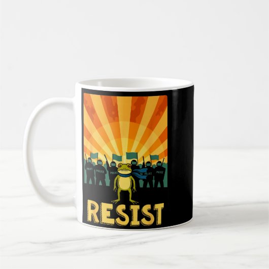 Funny Resist Rtland Frog Protest Kaffeetasse (Links)
