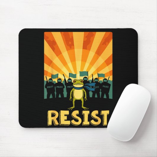 Funny Resist Rtland Frog Protest Mousepad (Mit Mouse)