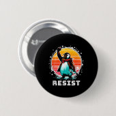 Funny Resist Shirt Resist Pinguine Protest gegen Button (Vorne & Hinten)