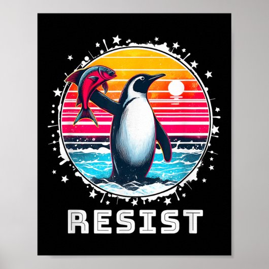 Funny Resist Shirt Resist Pinguine Protest gegen Poster (Vorne)