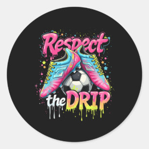 Funny Respekt der Tropfen Soccer Ice Cream Tropfen Runder Aufkleber