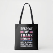 Funny Respekt meine Trans Homies Gay Pride Monat L Tasche (Vorderseite)