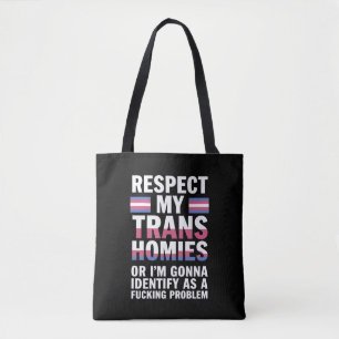 Funny Respekt meine Trans Homies Gay Pride Monat L Tasche