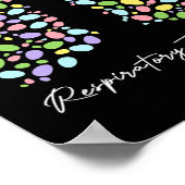 Funny Respiratory Therapy Lung Happy Poster (Ecke)