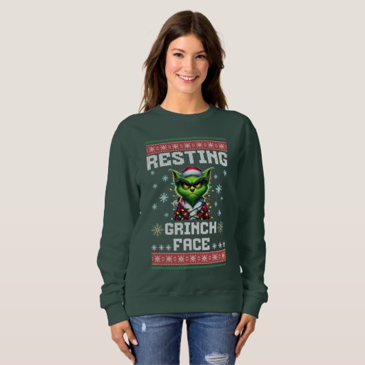 Funny Restharinch Face Ugly Weihnachten Sweatshirt (Vorne ganz)