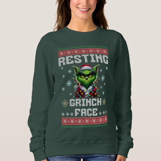 Funny Restharinch Face Ugly Weihnachten Sweatshirt (Vorderseite)