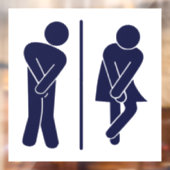 Funny Restroom Sign Fensteraufkleber (Blatt 2)