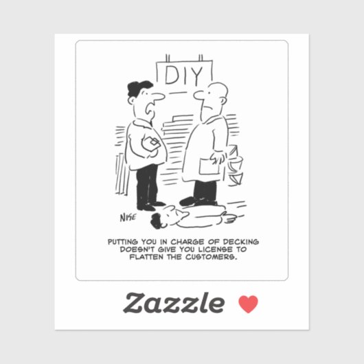 Funny Retail Store Cartoon. Aufkleber (Blatt)