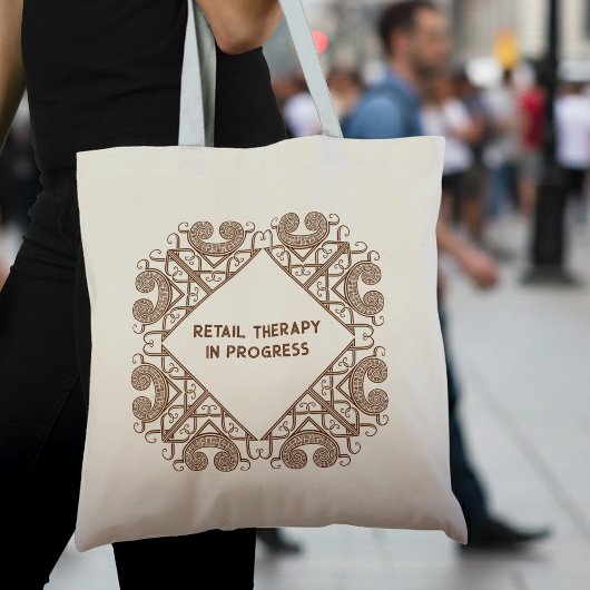 Funny Retail Therapy in Progress Celtic Tribal Tragetasche