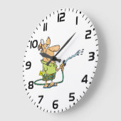 Funny Retired Doctor Gardening Garden Hose Große Wanduhr (Winkel)