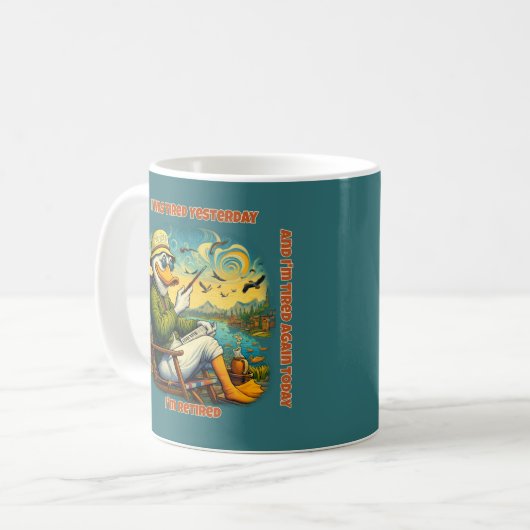 Funny Retired Duck Kaffeetasse (Vorderseite Links)