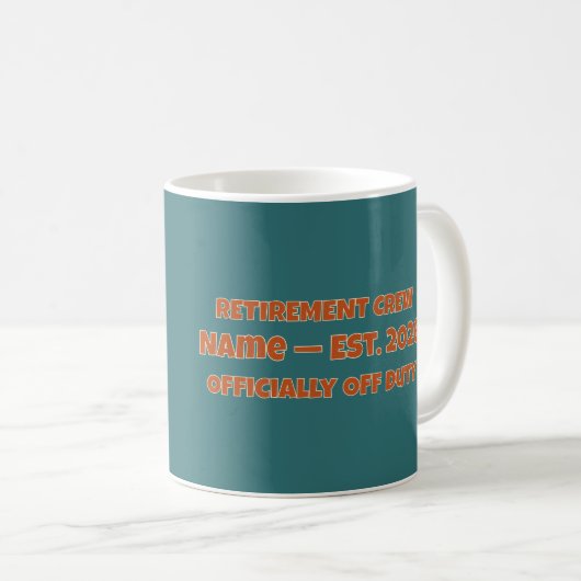 Funny Retired Duck Personalized Retirement Gift Kaffeetasse (VorderseiteRechts)