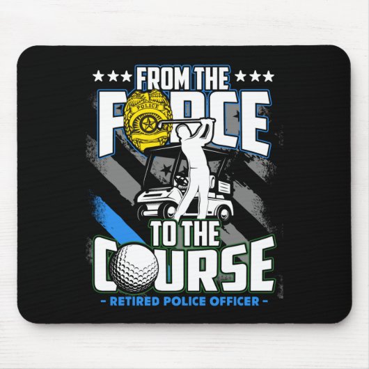 Funny Retired Lice Officer Golf Retirement Gift Mousepad (Vorne)