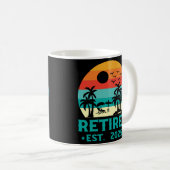 Funny Retirement 2025 Vintag Beach Palm Tree Kaffeetasse (VorderseiteRechts)