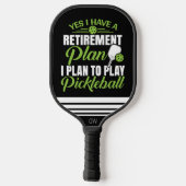 Funny Retirement Black and Green Monogram Pickleball Schläger (Rückseite)