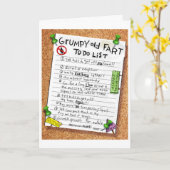 Funny Retirement Card - Grumpy Old Furz to do List Karte (Gelbe Blume)
