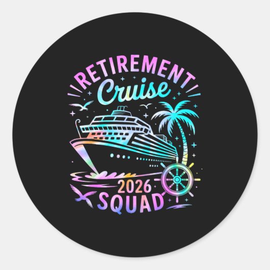 Funny Retirement Cruise 2026 Squad Tie Dye Retired Runder Aufkleber (Vorderseite)