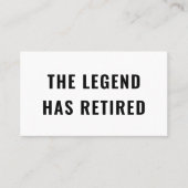 Funny Retirement Gag Spaß The Legende hat gelaunt Visitenkarte (Vorderseite)