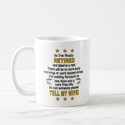 Funny Retirement Geschenk Tasse. Retiree Gift Kaffeetasse (Links)