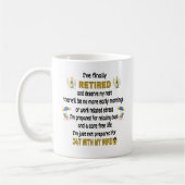 Funny Retirement Geschenk Tasse. Ruhestand Kaffeetasse (Links)