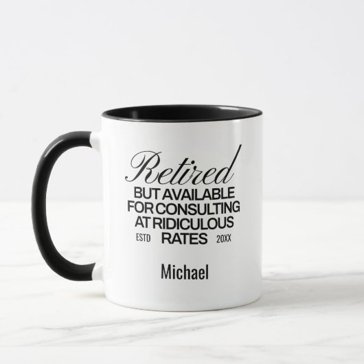 Funny Retirement Geschenk Typografie Kaffee Tasse (Links)