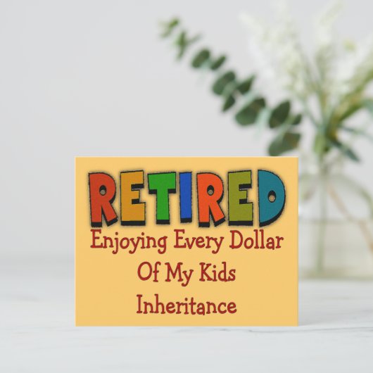 Funny Retirement Geschenke Postkarte (Stehend Vorderseite)