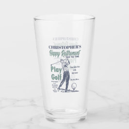 Funny Retirement Golfer Thema Retro Golf Glas