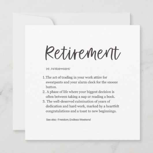 Funny Retirement Karte (Vorderseite)