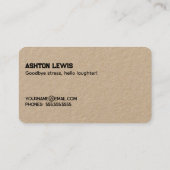 Funny Retirement Kraft Business Card Visitenkarte (Rückseite)