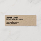 Funny Retirement Kraft Mini Business Card Visitenkarte (Rückseite)