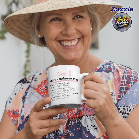 Funny Retirement Mug Custom Name Retired Plan Tasse