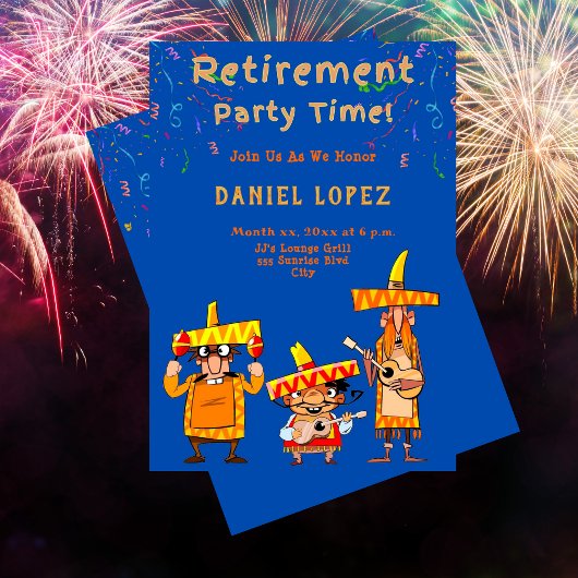 Funny Retirement Party Invitation Fiesta Einladung
