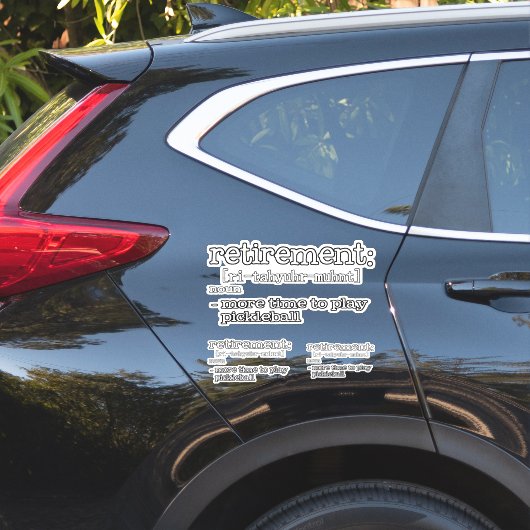 Funny Retirement Pickleball Definition Aufkleber (Auto Seite)