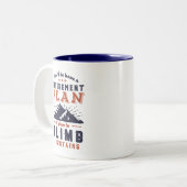 Funny Retirement Plan Bergsee-Zauber Zweifarbige Tasse (Vorderseite Links)