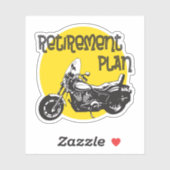 Funny Retirement Plan mit Motorrad Grafik Aufkleber (Blatt)